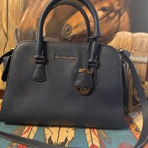 Michael Kors Dark Blue Leather Satchel